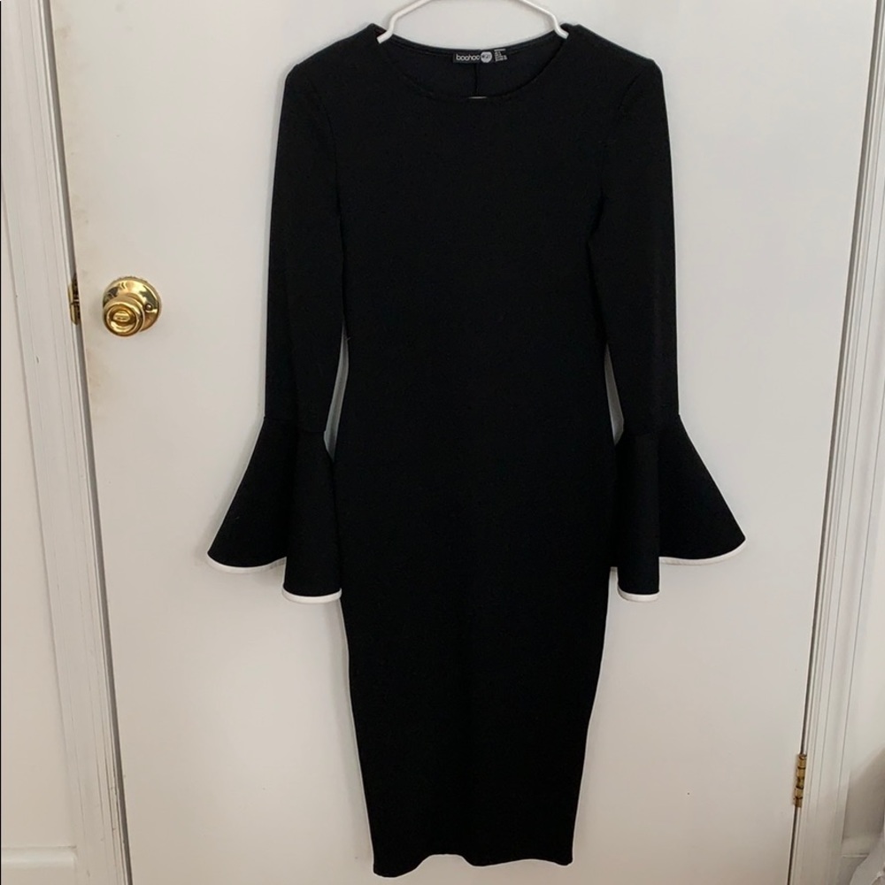 Midi Dress with Bell Sleeves